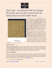 Sisal rugs – an element that can design the home and can give a great look by being natural on the other hand.pdf