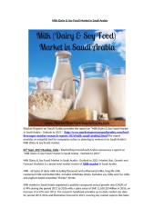 Milk (Dairy & Soy Food) Market in Saudi Arabia.doc