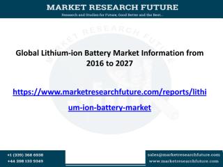 Global Lithium-ion Battery Market is expected to Generate Huge Profits by 2027 Vendors- Panasonic, Sony and Toshiba.pdf