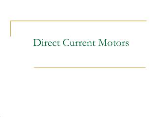 Direct Current Motors.pdf
