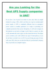 Are you Looking for the Best UPS Supply companies in UAE.docx